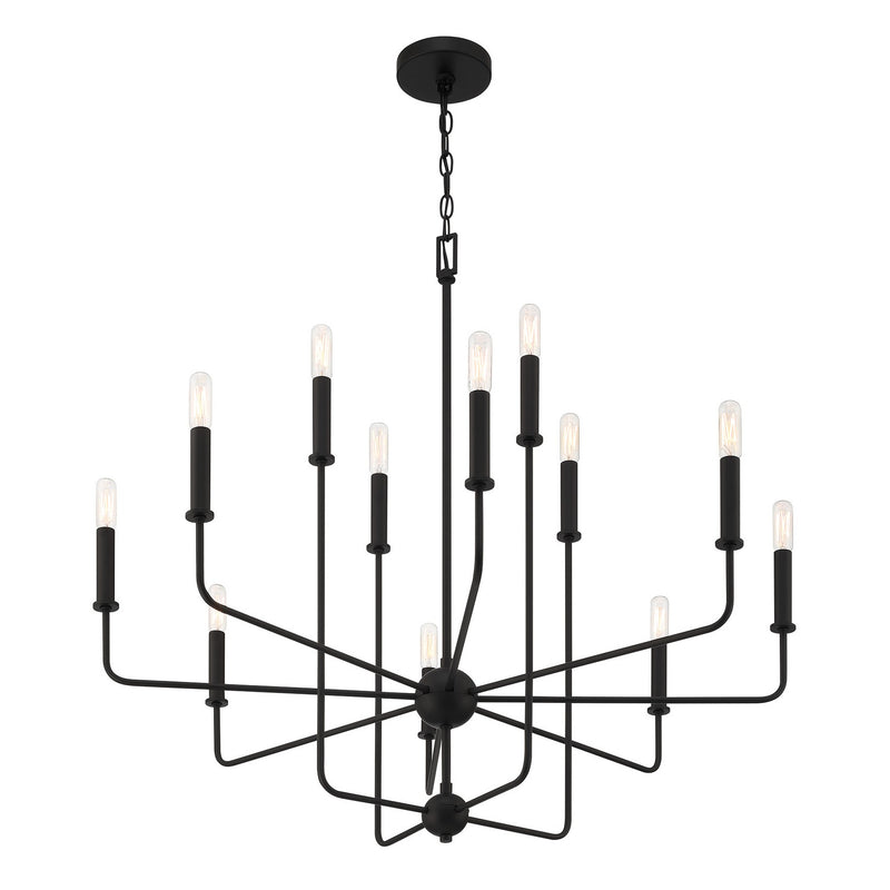 Savoy House 1-4046-12-89 12 Light Chandelier, Matte Black (4)