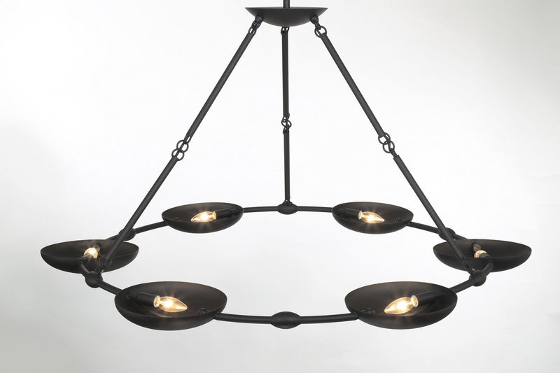 George Kovacs P1316-076 Undertas Six Light Chandelier, Iron Ore Alternate Image.jpg