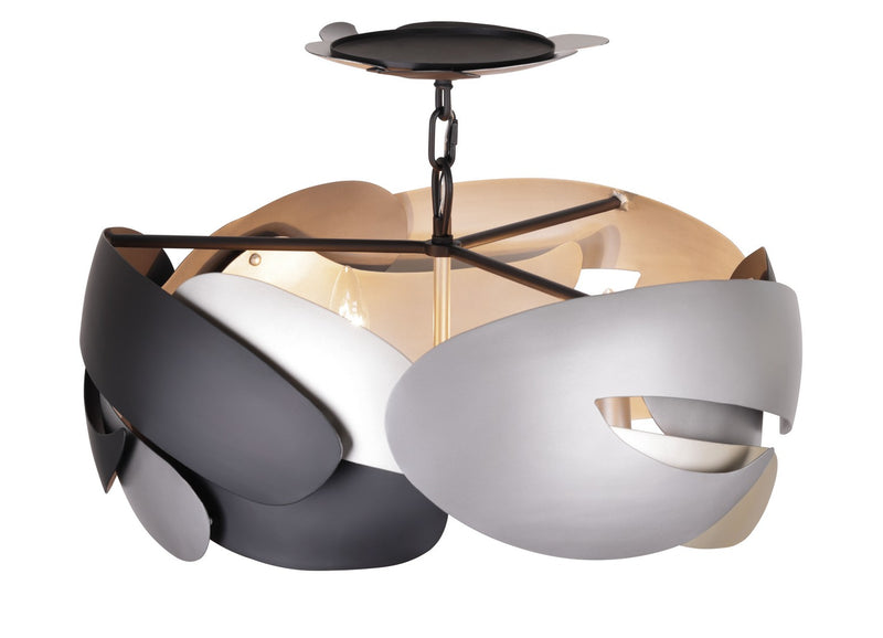 George Kovacs P1333-780 Metalo Misto Four Light Semi Flush Mount, Brass/ Cola Grey / Matte Black Alternate Image.jpg