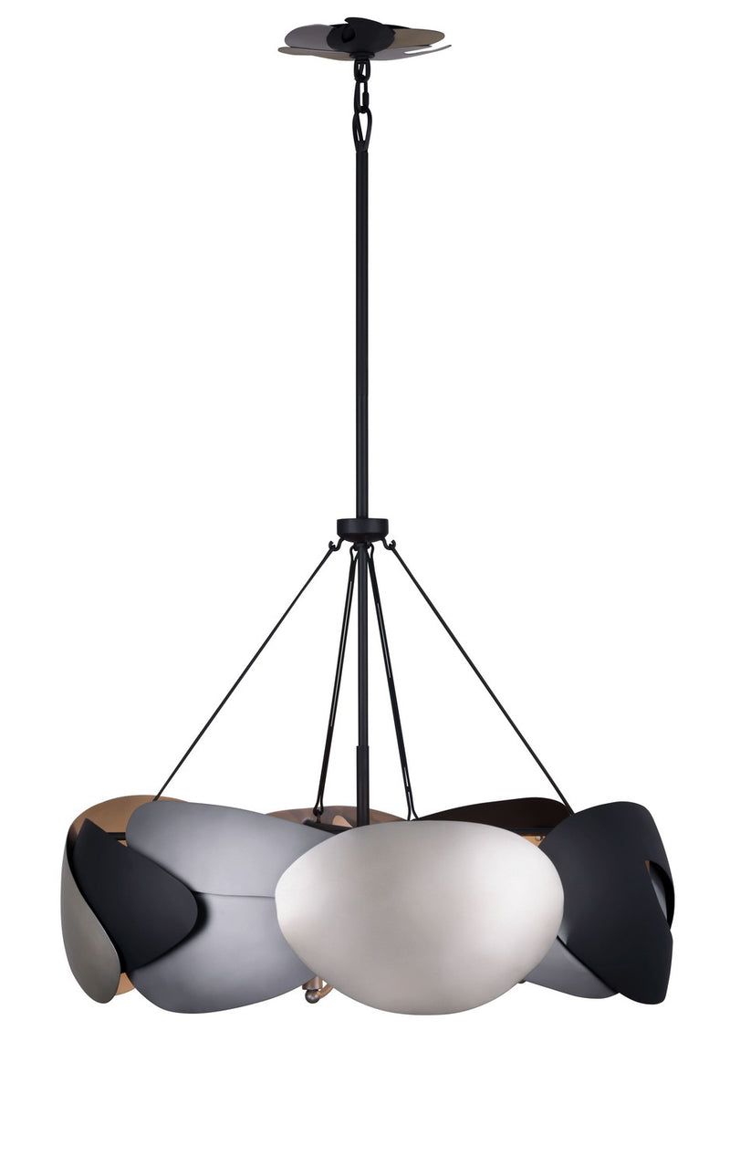 George Kovacs P1334-780 Metalo Misto Six Light Pendant, Brass/ Cola Grey / Matte Black Alternate Image.jpg