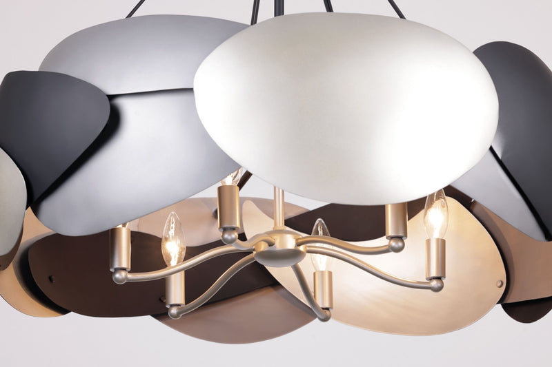 George Kovacs P1334-780 Metalo Misto Six Light Pendant, Brass/ Cola Grey / Matte Black Alternate Image 3.jpg