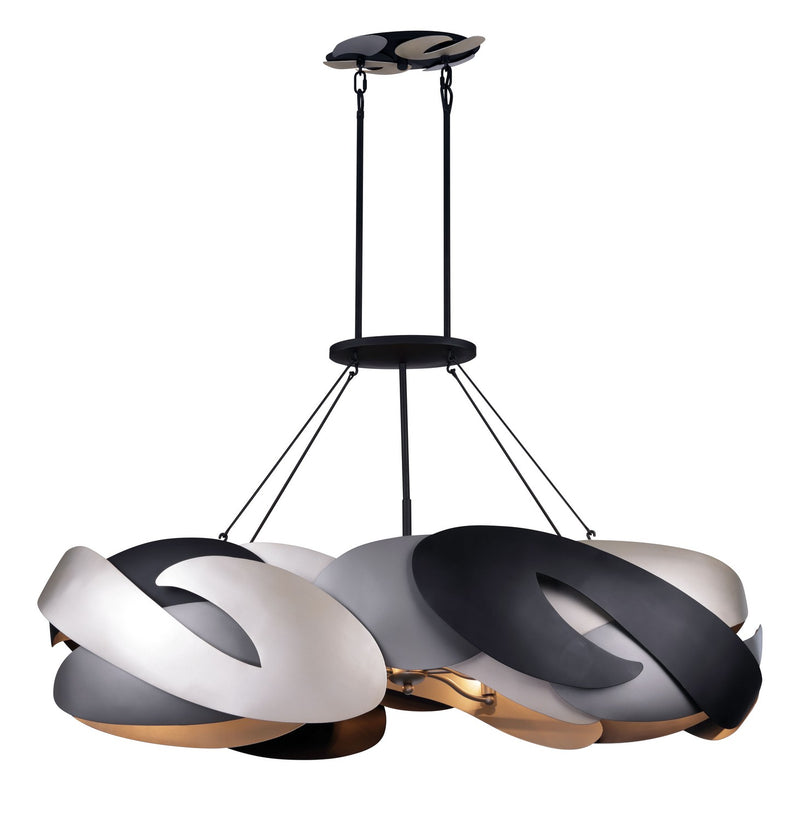 George Kovacs P1335-780 Metalo Misto Six Light Island Pendant, Brass/ Cola Grey / Matte Black Alternate Image.jpg