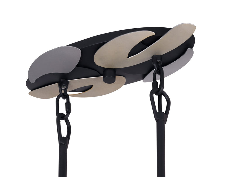 George Kovacs P1335-780 Metalo Misto Six Light Island Pendant, Brass/ Cola Grey / Matte Black Alternate Image.jpg