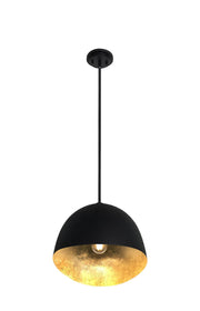 George Kovacs P1914-711 Eclos One Light Pendant, Coal With Gold Leaf Inside Alternate Image.jpg