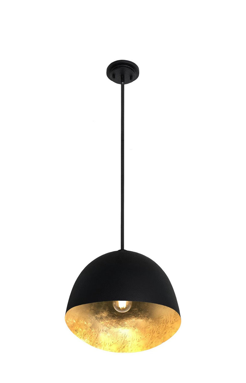 George Kovacs P1914-711 Eclos One Light Pendant, Coal With Gold Leaf Inside Alternate Image.jpg