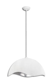 George Kovacs P1915-736 Eclos One Light Pendant, Textured White With Silver Leaf Inside Alternate Image 4.jpg