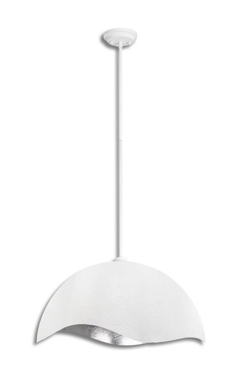 George Kovacs P1915-736 Eclos One Light Pendant, Textured White With Silver Leaf Inside Alternate Image 4.jpg
