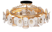 Metropolitan N1863-760 Niu Three Light Semi Flush Mount, Coconut Shell Gold / Coconut Shell White Alternate Image.jpg