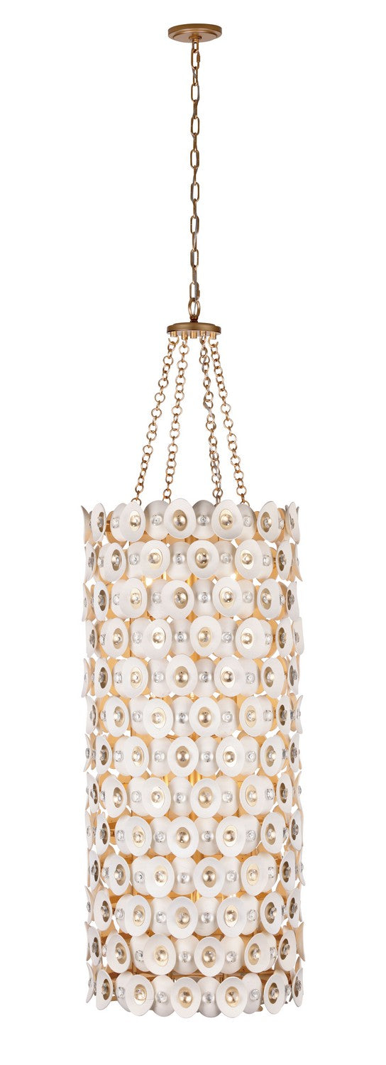 Metropolitan N1866-760 Niu 12 Light Foyer Pendant, Coconut Shell Gold / Coconut Shell White Alternate Image 2.jpg