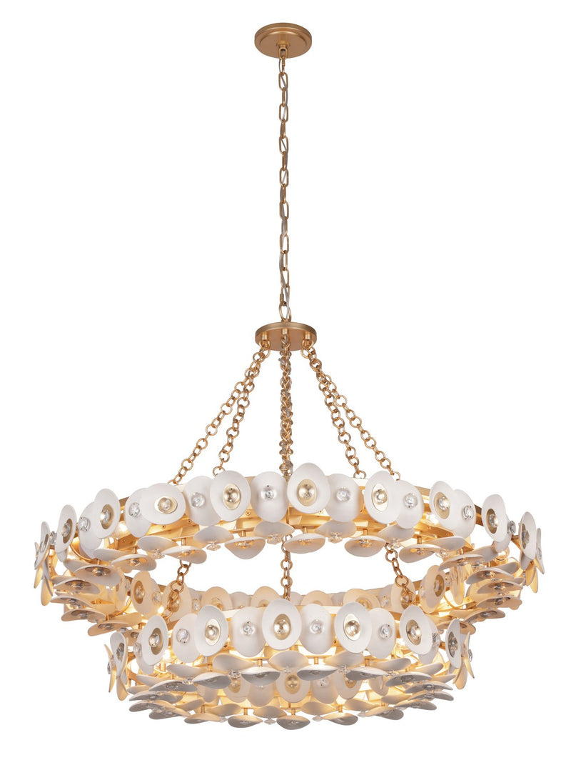 Metropolitan N1868-760 Niu 22 Light Chandelier, Coconut Shell Gold / Coconut Shell White Alternate Image 2.jpg