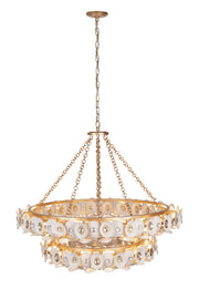 Metropolitan N1868-760 Niu 22 Light Chandelier, Coconut Shell Gold / Coconut Shell White Alternate Image 3.jpg