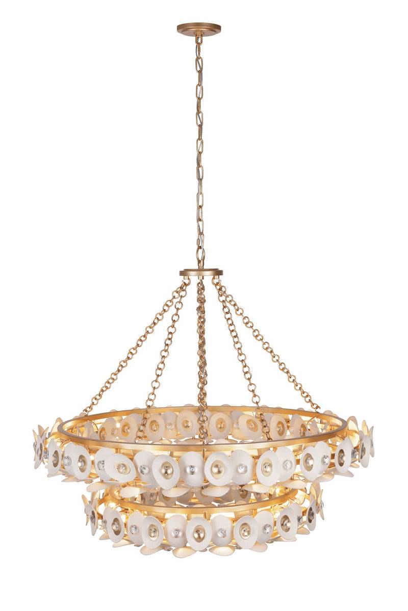 Metropolitan N1868-760 Niu 22 Light Chandelier, Coconut Shell Gold / Coconut Shell White Alternate Image 3.jpg