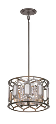Minka Lavery 3585-795 Hexly Three Light Semi Flush Mount, Coal And Brass Alternate Image.jpg