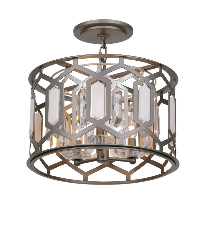 Minka Lavery 3585-795 Hexly Three Light Semi Flush Mount, Coal And Brass Alternate Image 2.jpg