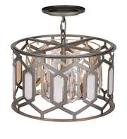Minka Lavery 3585-795 Hexly Three Light Semi Flush Mount, Coal And Brass Alternate Image 3.jpg