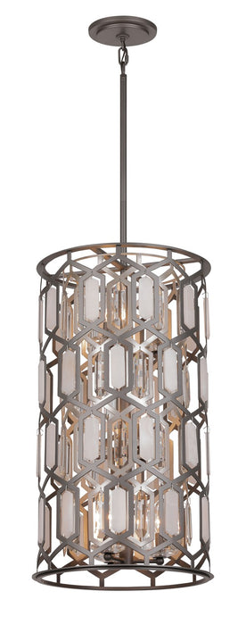 Minka Lavery 3586-795 Hexly Nine Light Foyer Pendant, Coal And Brass Alternate Image.jpg