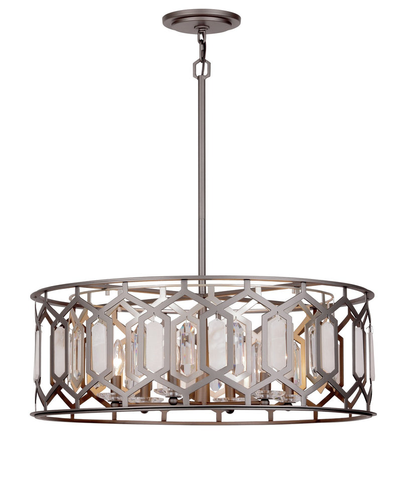 Minka Lavery 3587-795 Hexly Six Light Pendant, Coal And Brass Alternate Image 2.jpg