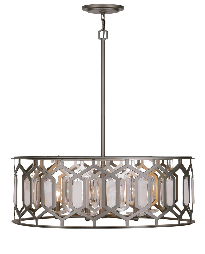 Minka Lavery 3587-795 Hexly Six Light Pendant, Coal And Brass Alternate Image 3.jpg