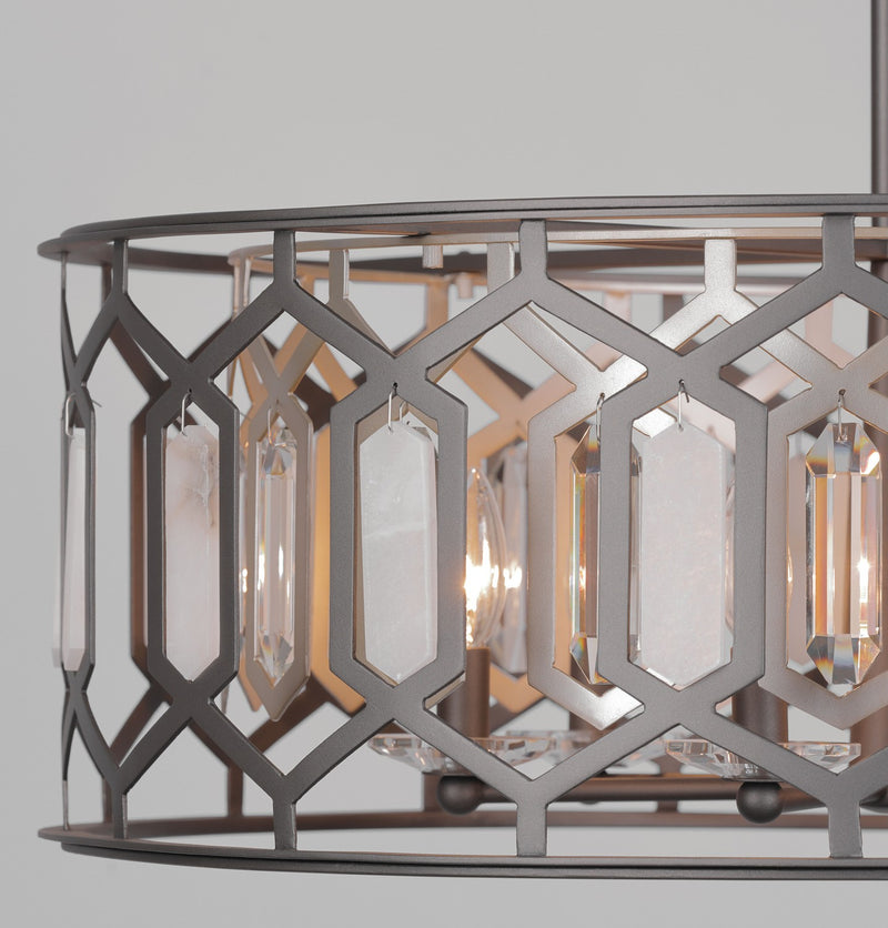 Minka Lavery 3587-795 Hexly Six Light Pendant, Coal And Brass Alternate Image 4.jpg