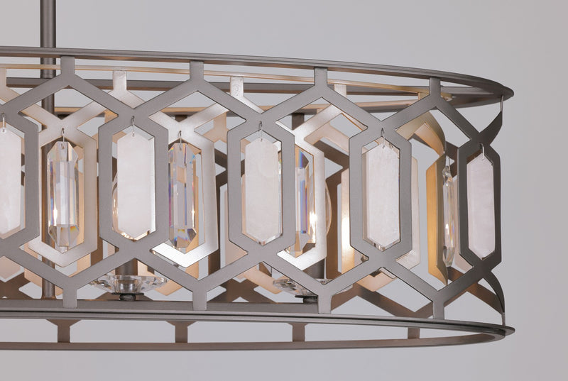 Minka Lavery 3588-795 Hexly Five Light Island Pendant, Coal And Brass Alternate Image.jpg