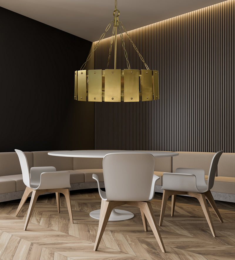 Framburg 5868 BR Barrington Eight Light Chandelier, Brushed Brass Alternate Image.jpg