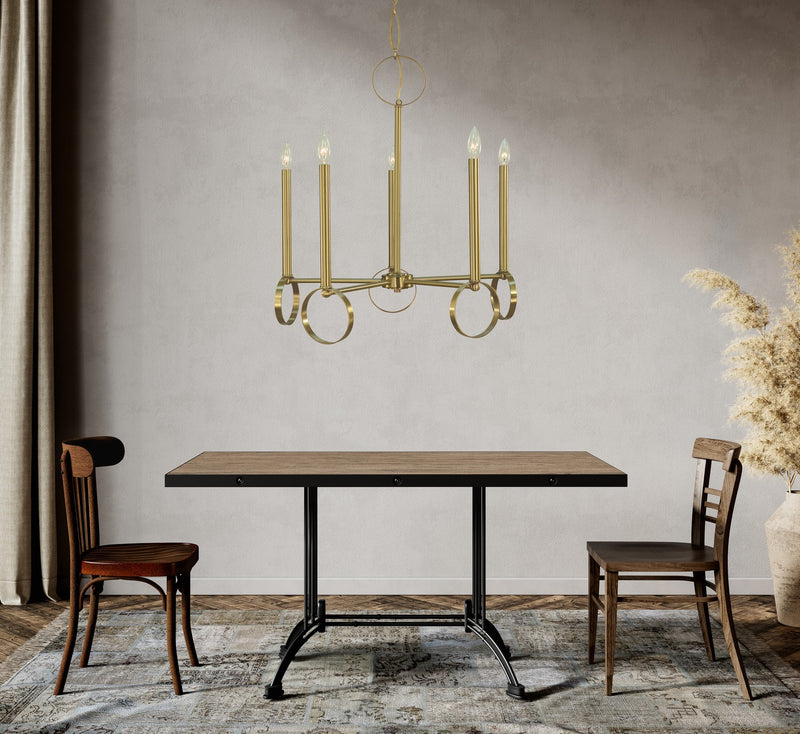 Framburg 5865 BR Olivia Five Light Chandelier, Brushed Brass Alternate Image.jpg
