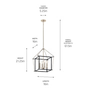 Kichler 52626PN Four Light Foyer Pendant, Polished Nickel (6)