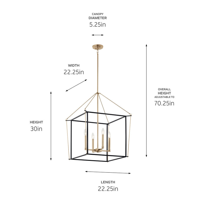 Kichler 52627CPZ Four Light Foyer Pendant, Champagne Bronze (5)