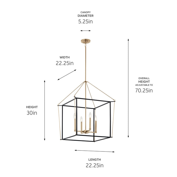 Kichler 52627CPZ Four Light Foyer Pendant, Champagne Bronze (5)