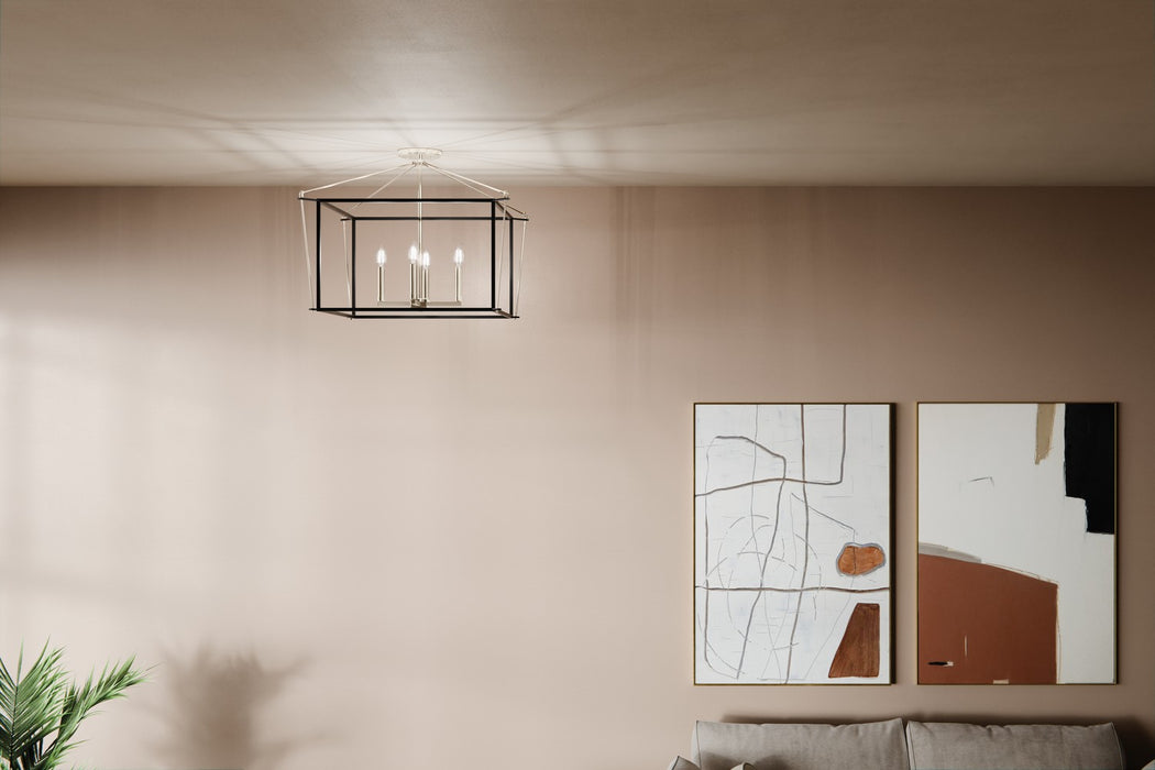 Kichler 52632PN Four Light Semi Flush Mount, Polished Nickel (4)