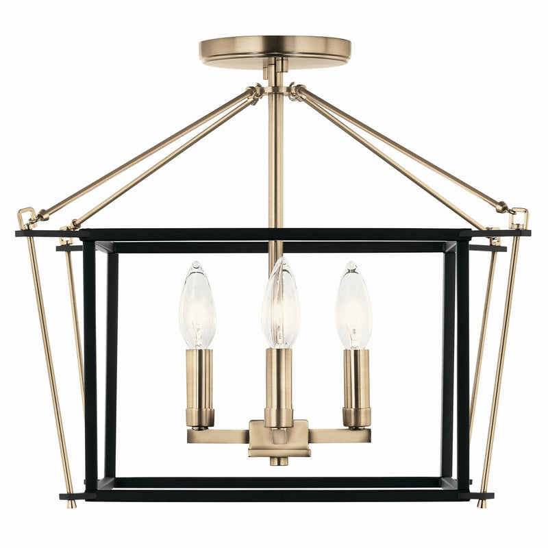 Kichler 52633CPZ Four Light Semi Flush Mount, Champagne Bronze (2)