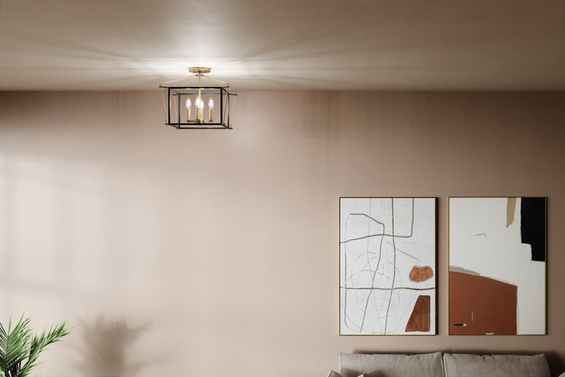 Kichler 52633CPZ Four Light Semi Flush Mount, Champagne Bronze (4)