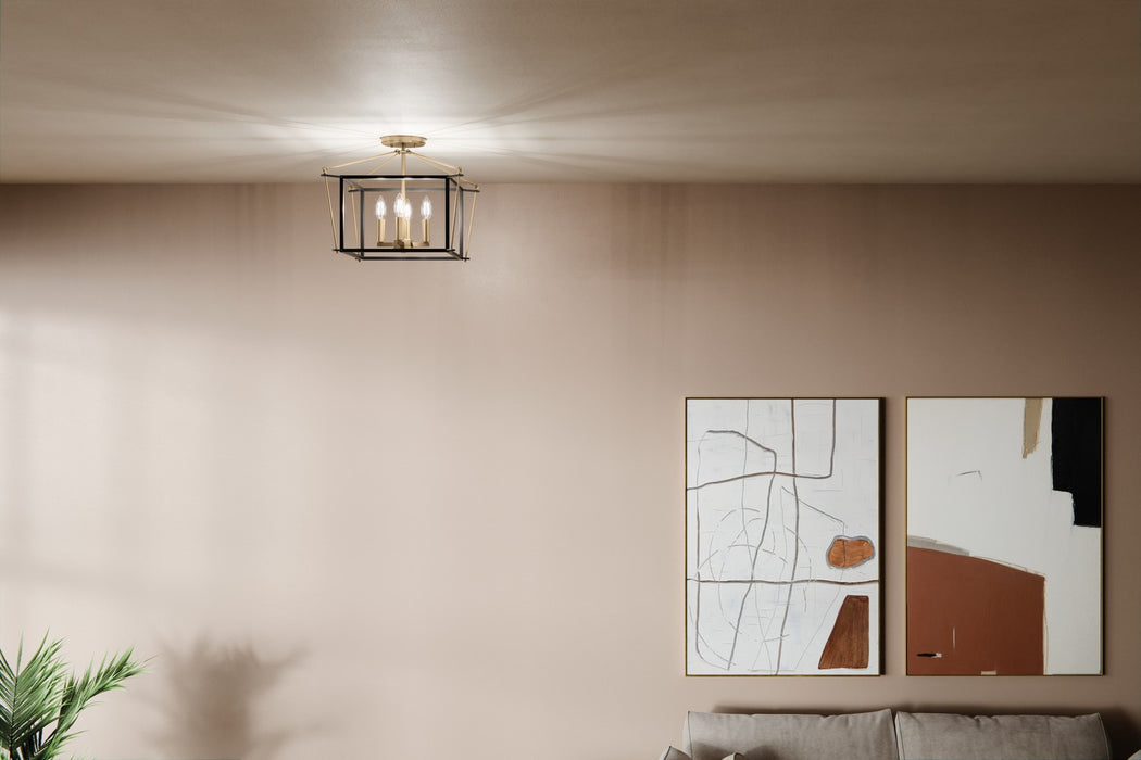 Kichler 52633CPZ Four Light Semi Flush Mount, Champagne Bronze (4)