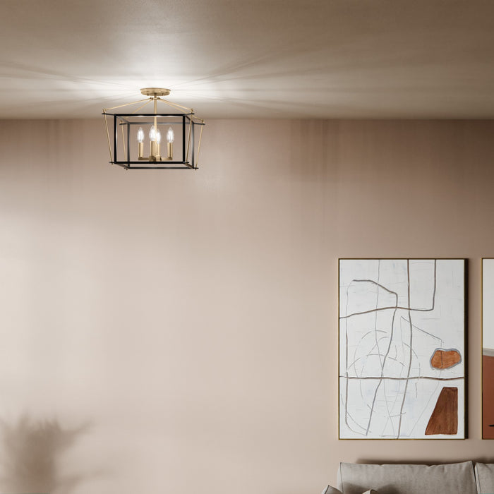 Kichler 52633CPZ Four Light Semi Flush Mount, Champagne Bronze (5)