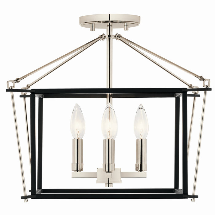 Kichler 52633PN Four Light Semi Flush Mount, Polished Nickel (2)