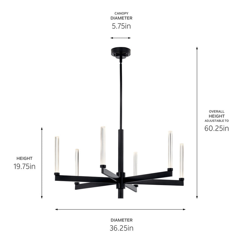 Kichler 52667BK LED Chandelier, Black (6)