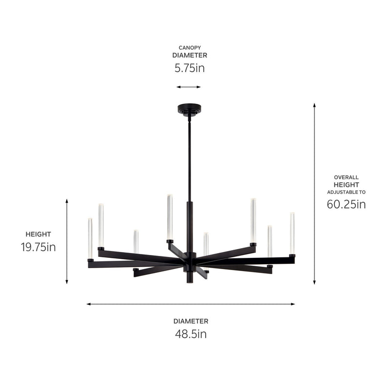 Kichler 52668BK LED Chandelier, Black (5)