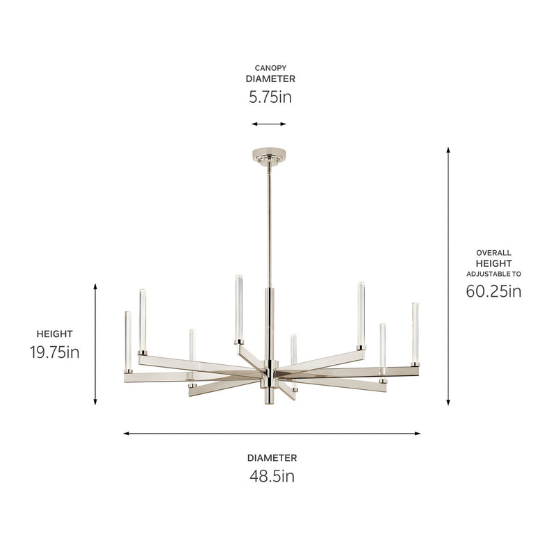 Kichler 52668PN LED Chandelier, Polished Nickel (5)