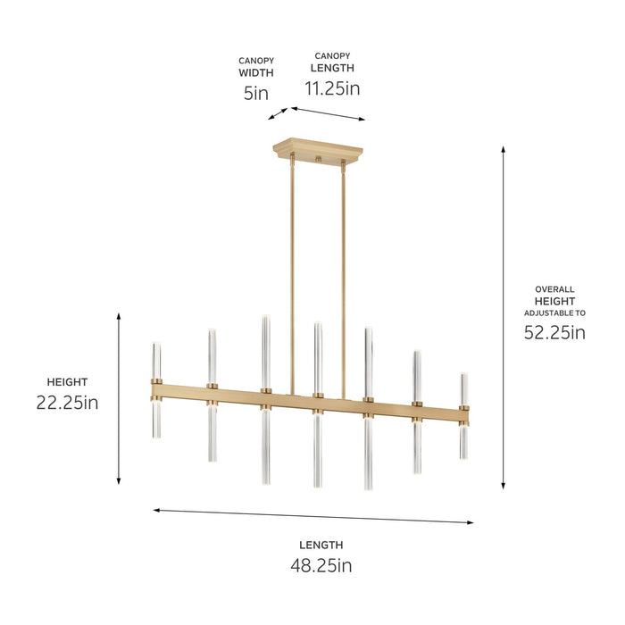 Kichler 52670CPZ LED Linear Chandelier, Champagne Bronze (5)