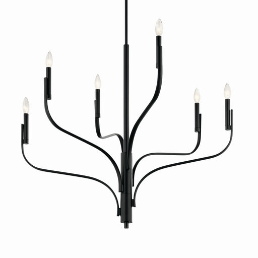 Kichler 52673BK Six Light Chandelier, Black (2)