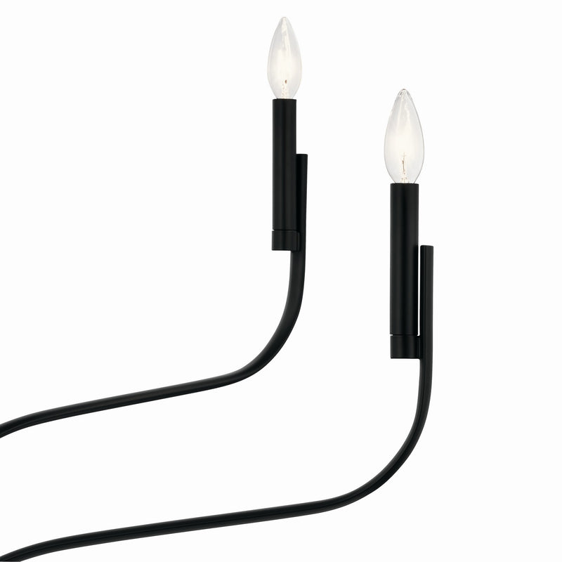 Kichler 52673BK Six Light Chandelier, Black (6)