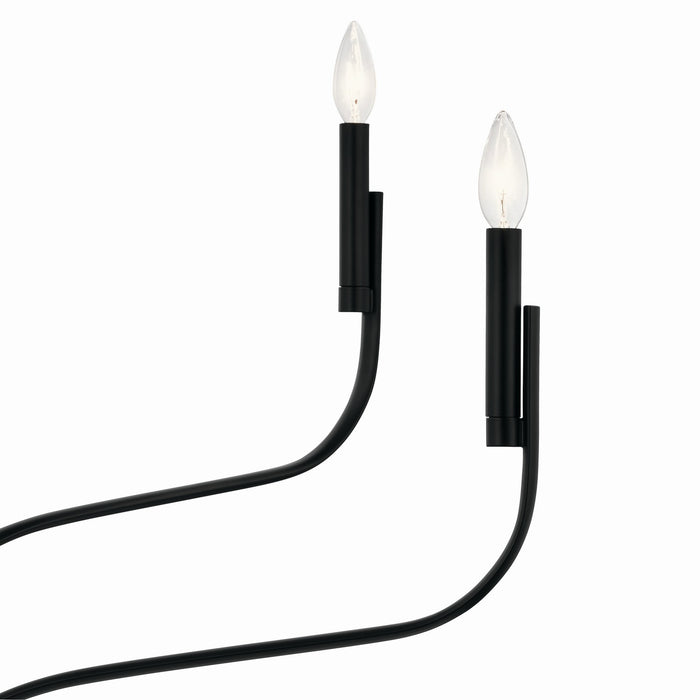 Kichler 52673BK Six Light Chandelier, Black (6)