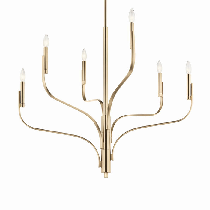 Kichler 52673CPZ Six Light Chandelier, Champagne Bronze (2)