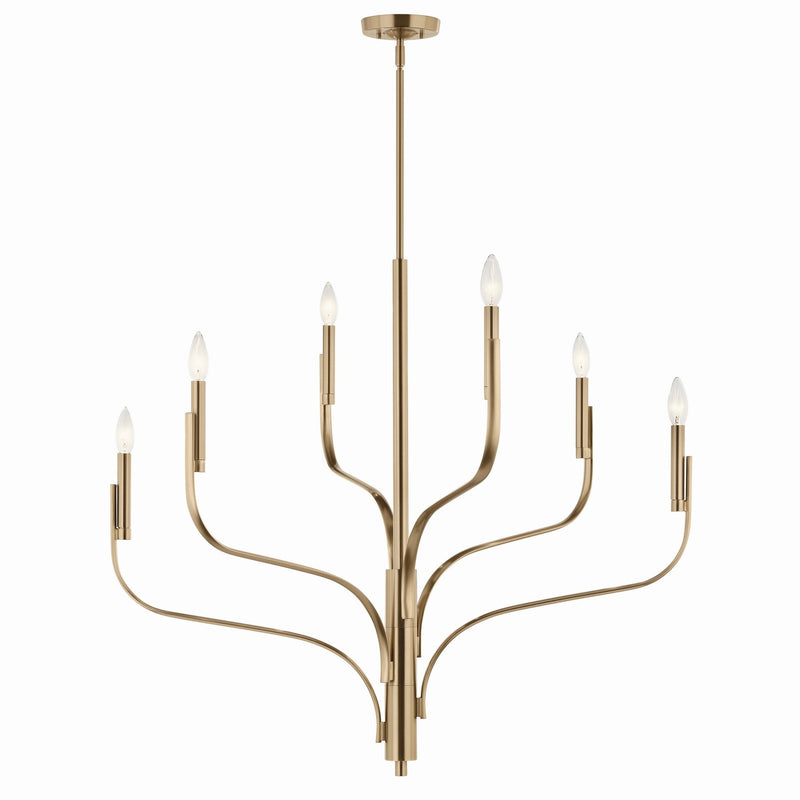 Kichler 52673CPZ Six Light Chandelier, Champagne Bronze (4)