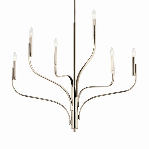 Kichler 52673PN Six Light Chandelier, Polished Nickel (2)