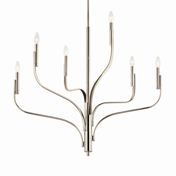 Kichler 52673PN Six Light Chandelier, Polished Nickel (2)