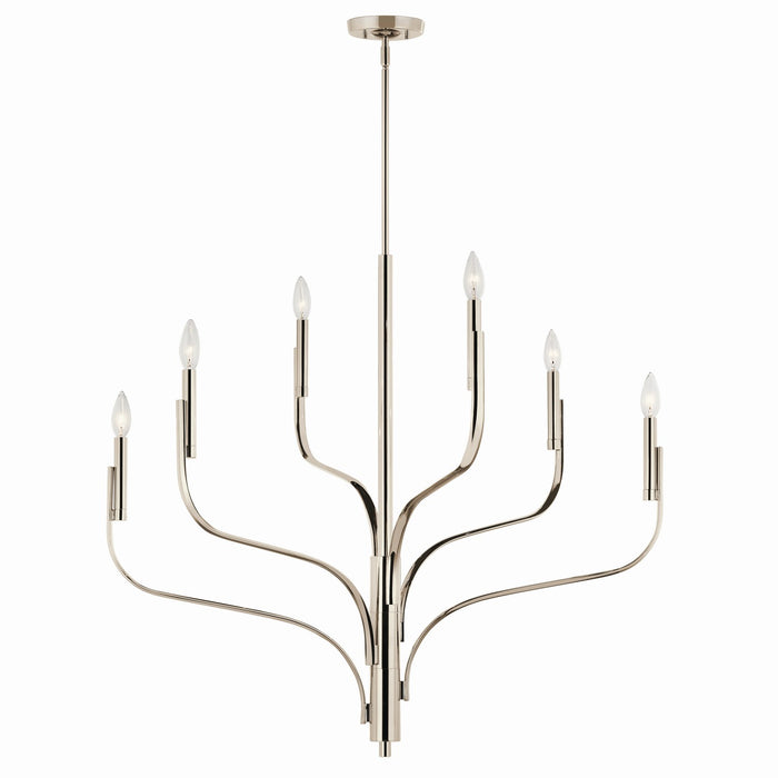Kichler 52673PN Six Light Chandelier, Polished Nickel (5)