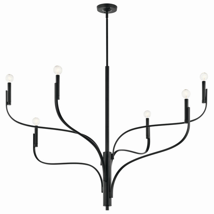 Kichler 52674BK Six Light Chandelier, Black (2)