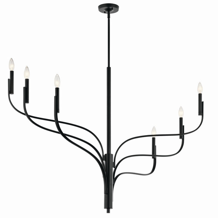 Kichler 52674BK Six Light Chandelier, Black (3)