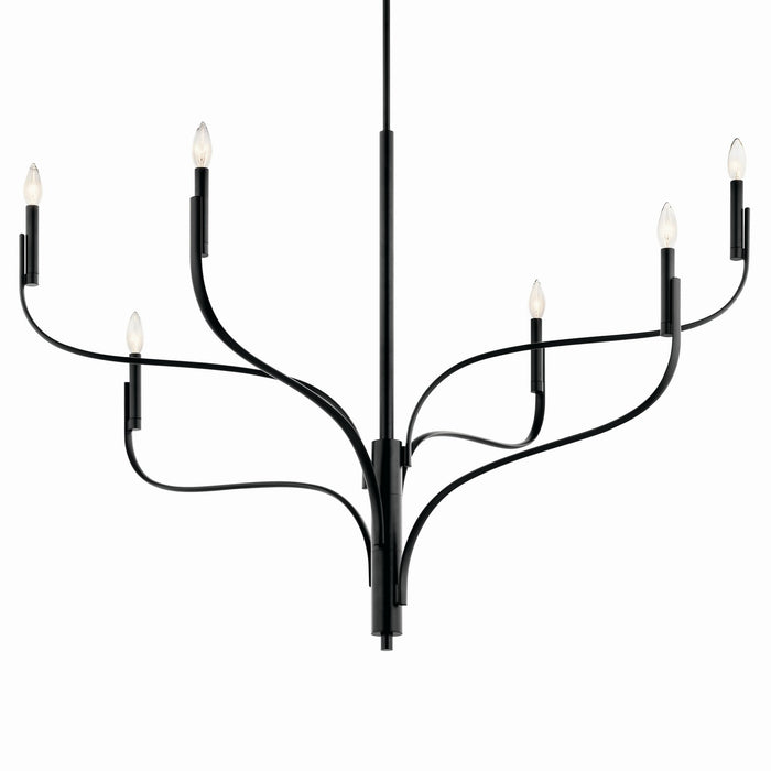 Kichler 52674BK Six Light Chandelier, Black (4)